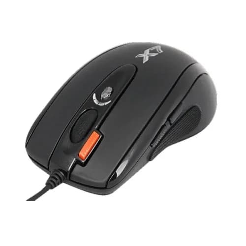 MOUSE A4tech, gaming, cu fir, USB, optic, 2000 dpi, butoane/scroll 6/1, buton selectare viteza, negru, "X-710BK" — miniatură