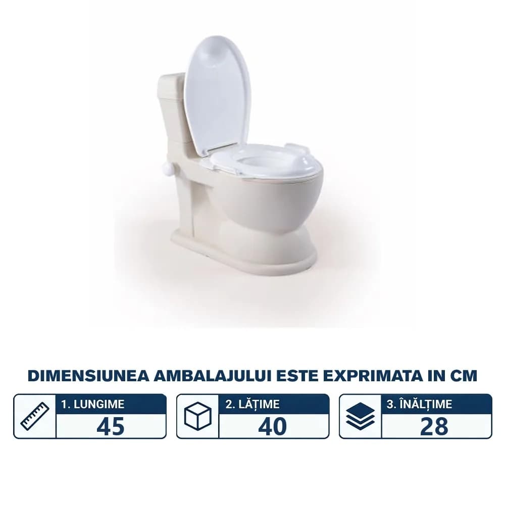 Olita tip WC, cu sunet, XL, 2 in 1, Bej - DOLU — miniatură