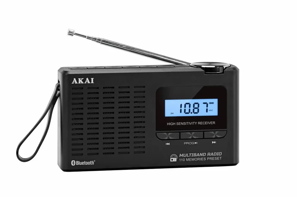 Radio cu ceas Akai APR-600 cu baterii 3x AAA, bluetooth 5.0, 0.8W, negru — miniatură