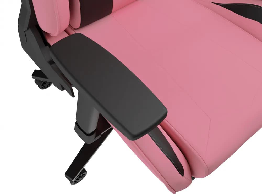 Scaun gaming Genesis Nitro 720, piele ecologica, reglabil pe inaltime, suporta pana la 150 kg, inaltime reglabila 46.5 - 53.5 cm, spatar ajustabil 135°, dimensiuni roti 60mm, negru/roz — miniatură