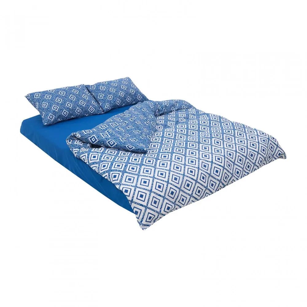 Lenjerie dubla 100% bumbac 4 piese, Blu — miniatură