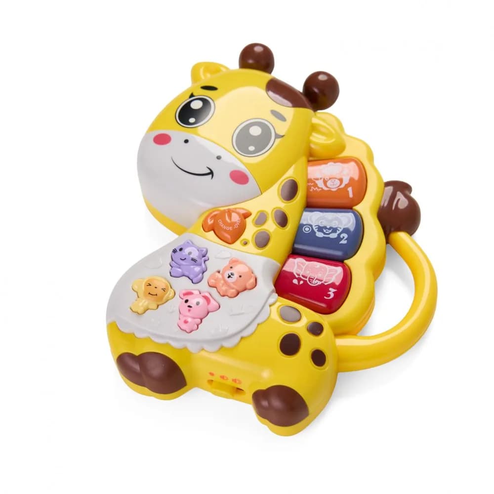 JUCARIE GIRAFA CU LUMINI SI SUNETE, DIVERSE CULORI, MOMKI — miniatură