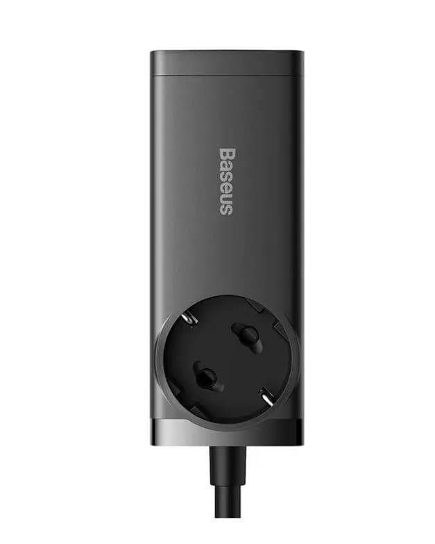 INCARCATOR RETEA Baseus GaN3 Pro Powerstrip,QC 100W,1xAC,2xUSB Type-C Output 5V/3A,2 x USB,include cablu USB Type-C la USB Type-C 100W, 1m, negru "PSZM000401" - 6932172604233 — miniatură