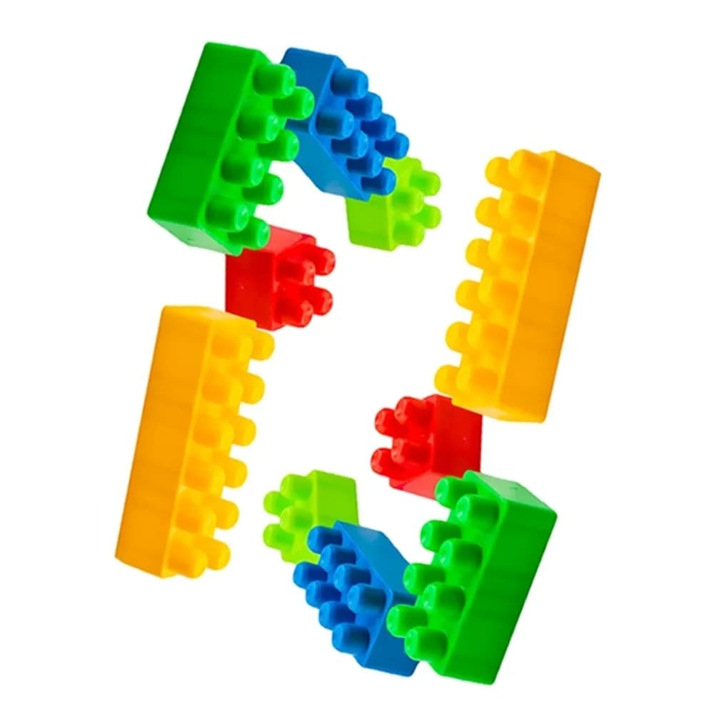 Cuburi constructii, multicolore, 136 piese/ghiozdan - ROBENTOYS — miniatură