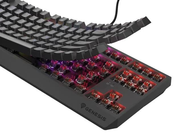 Tastatura Mecanica Gaming Genesis Thor 230 TKL, RGB, USB, negru — miniatură