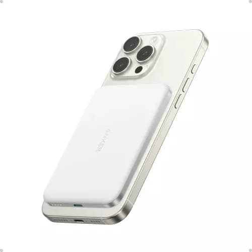 POWER BANK Anker "Nano" 5.000 mAh, 15W MagGo, slim, magnetic, wireless, 1 x USB-C incarcare, 122g, alb, "A1665H21" - 194644235451 — miniatură