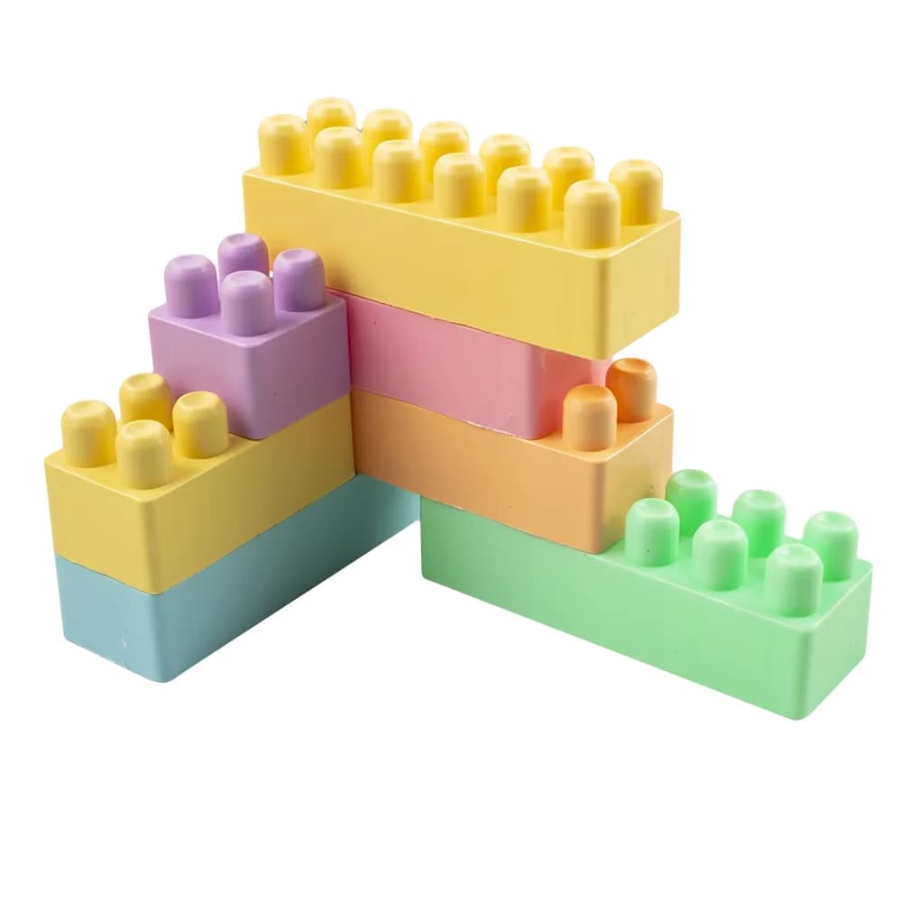 Cuburi constructii, pastel, 136 piese/ghiozdan - ROBENTOYS — miniatură