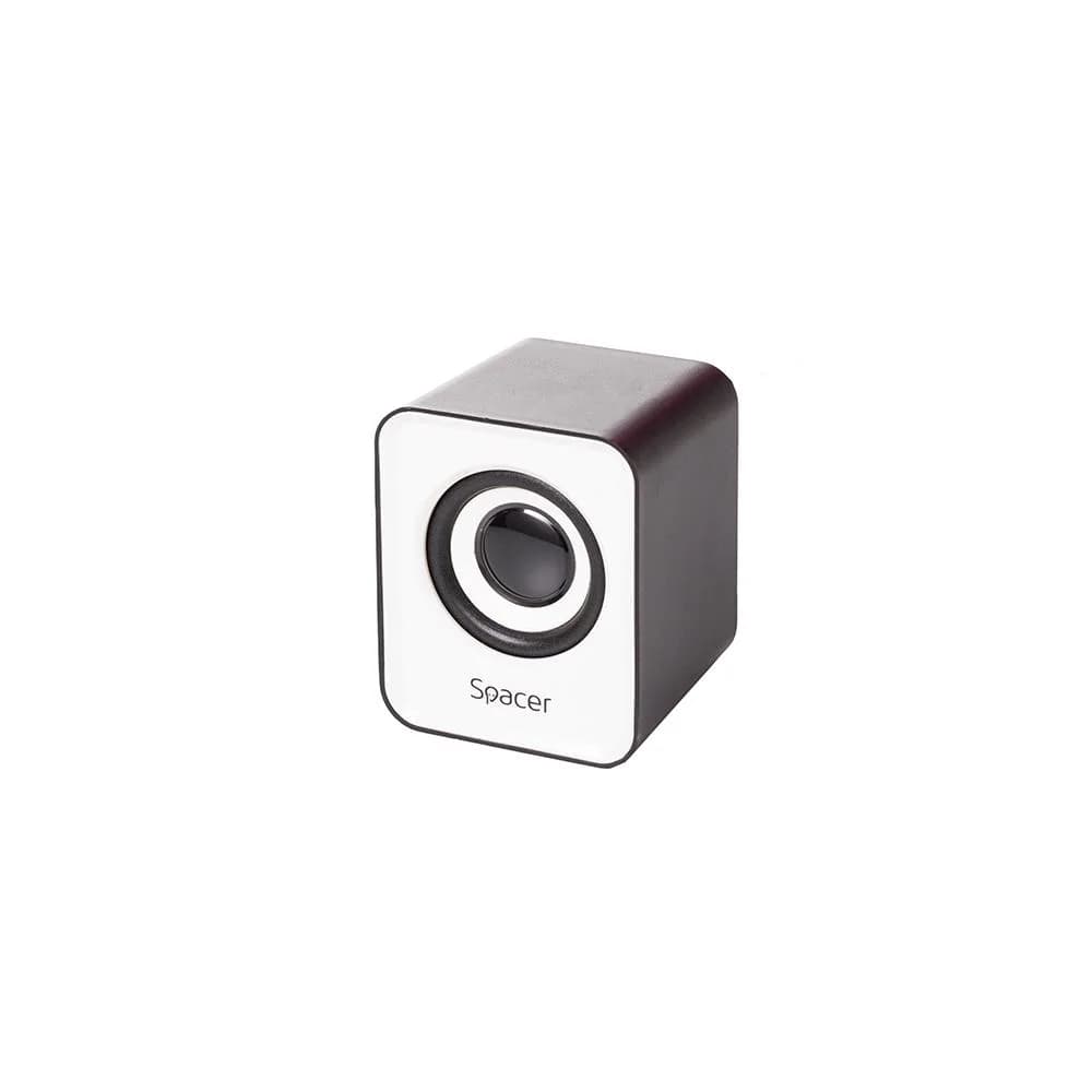 Boxe Spacer SPB-807 2.1, 11W RMS, cu fir, alimentare USB, conector audio USB 2.0, putere sateliti 2x3W, alb si negru