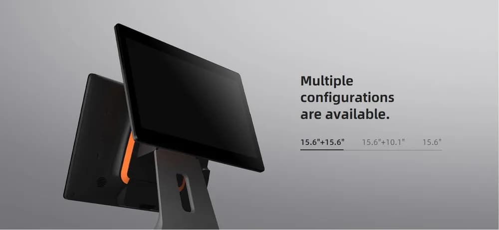 SUNMI DESKTOP POS SYSTEM L1573 T2s LITE EN (15.6" + 15.6", 4GB + 64GB, WiFi, EU Adapter) — miniatură
