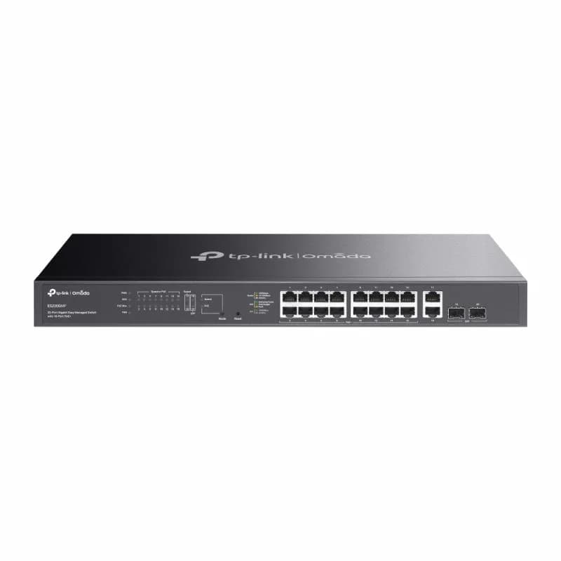 Omada 20-Port Gigabit Easy Managed Switch with 16-Port PoE+ PORT: 16× Gigabit PoE+ Ports, 2x Gigabit Non-PoE Ports, 2× Gigabit SFP Ports SPEC: 802.3at/af, 250 W PoE Power, 1U 19-inch Rack-mountable Steel Case FEATURE: Integration with Omada SDN Controller and Omada Cloud Essentials, Fast PoE