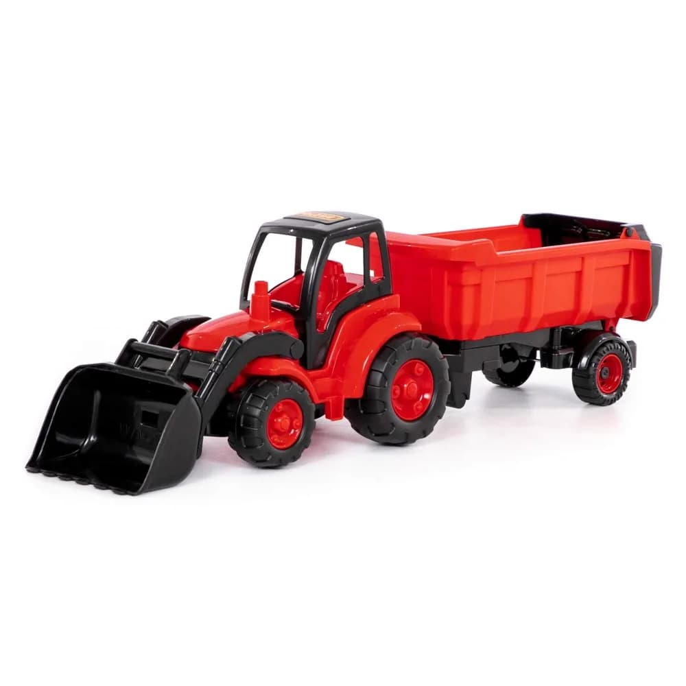 Tractor cu incarcator + remorca - Champion, 86x22x26 cm, Polesi — miniatură