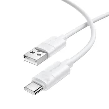CABLU alimentare si date Borofone "BX123", Charging Data Cable pt. smartphone, USB la USB Type-C, 3A, 1m, alb "6941991124211"