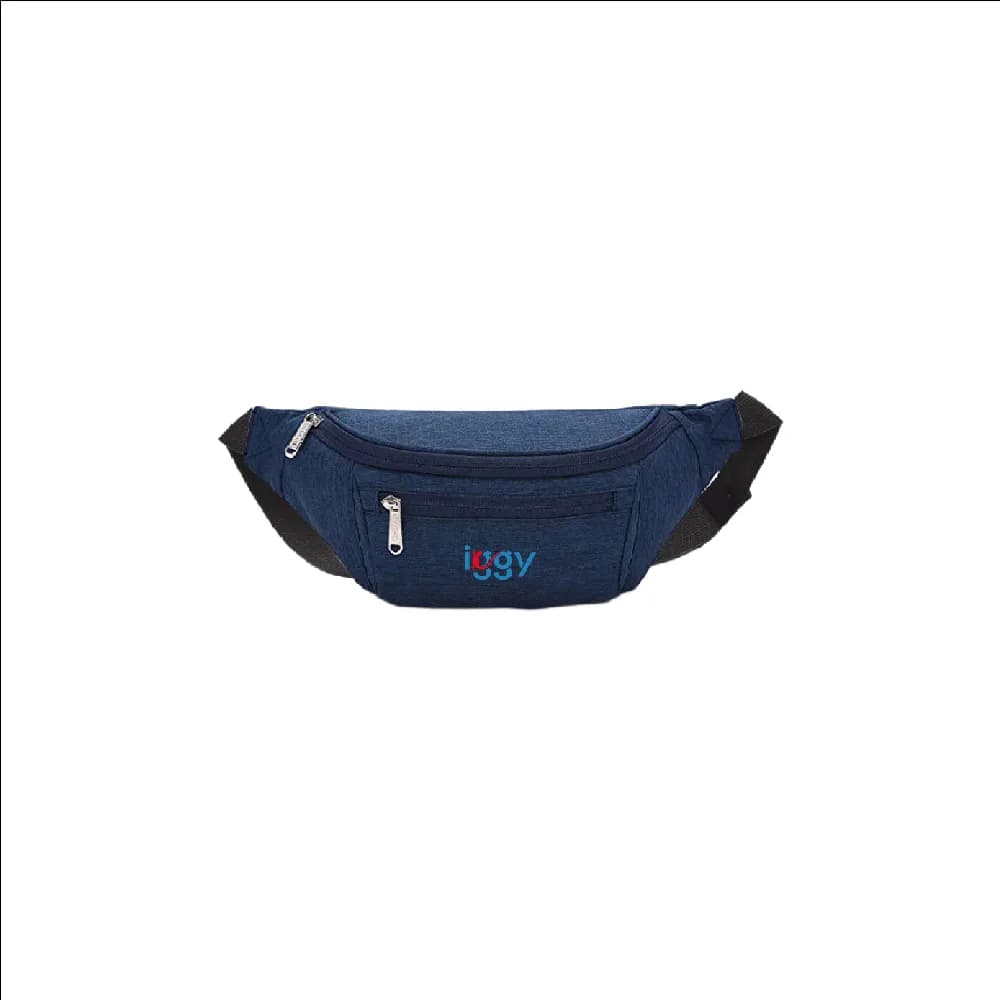 BORSETA Iggy, polyester,1 bretea, 1 compartiment principal,1 compartiment frontal, 38x16x6.5cm, albastru "IGFP-BELT-BL" — miniatură