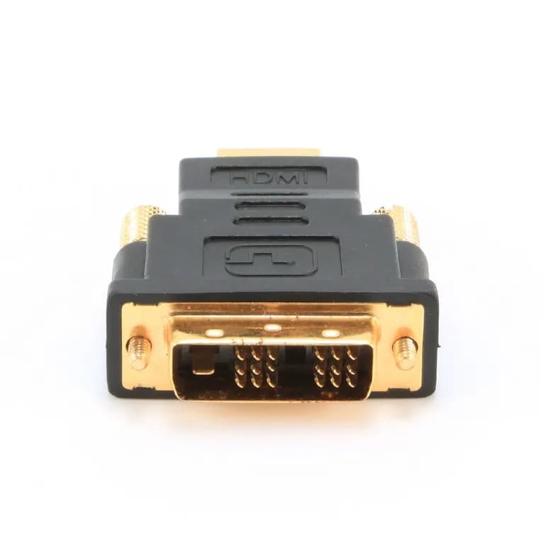 ADAPTOR video GEMBIRD, HDMI (T) la DVI-D SL (T), conectori auriti, black, "A-HDMI-DVI-1" — miniatură