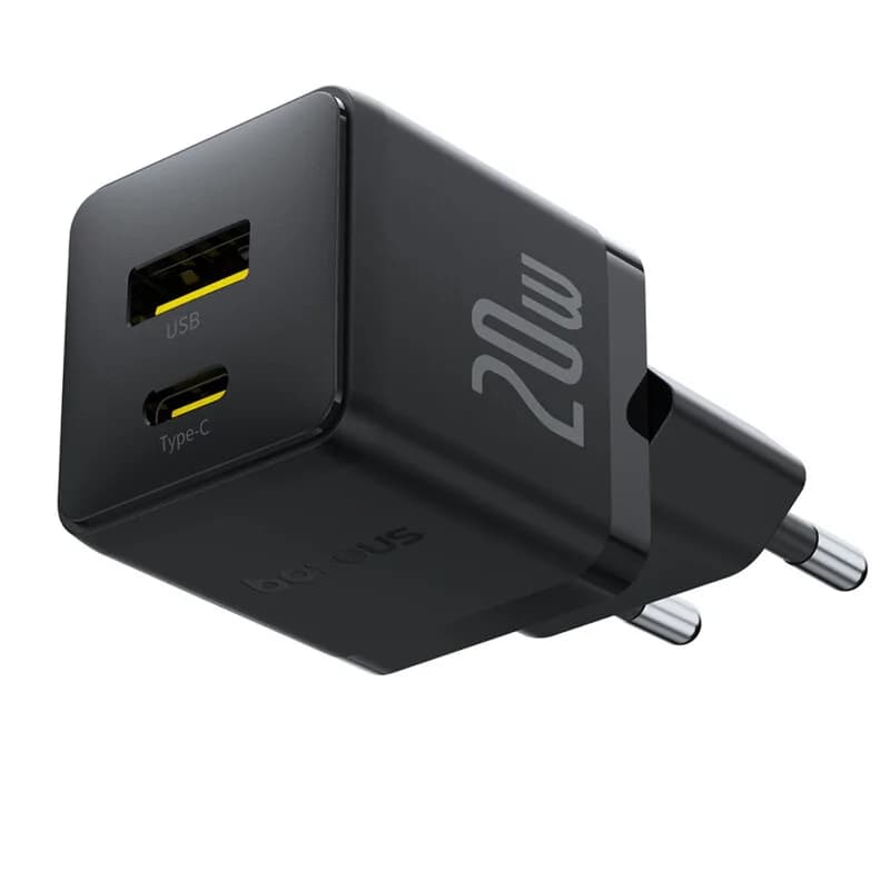 INCARCATOR retea Baseus Palm, Quick Charge 20W, 1 x USB Type-C, 1 x USB, negru "P10111608113-00" - 6932172672737