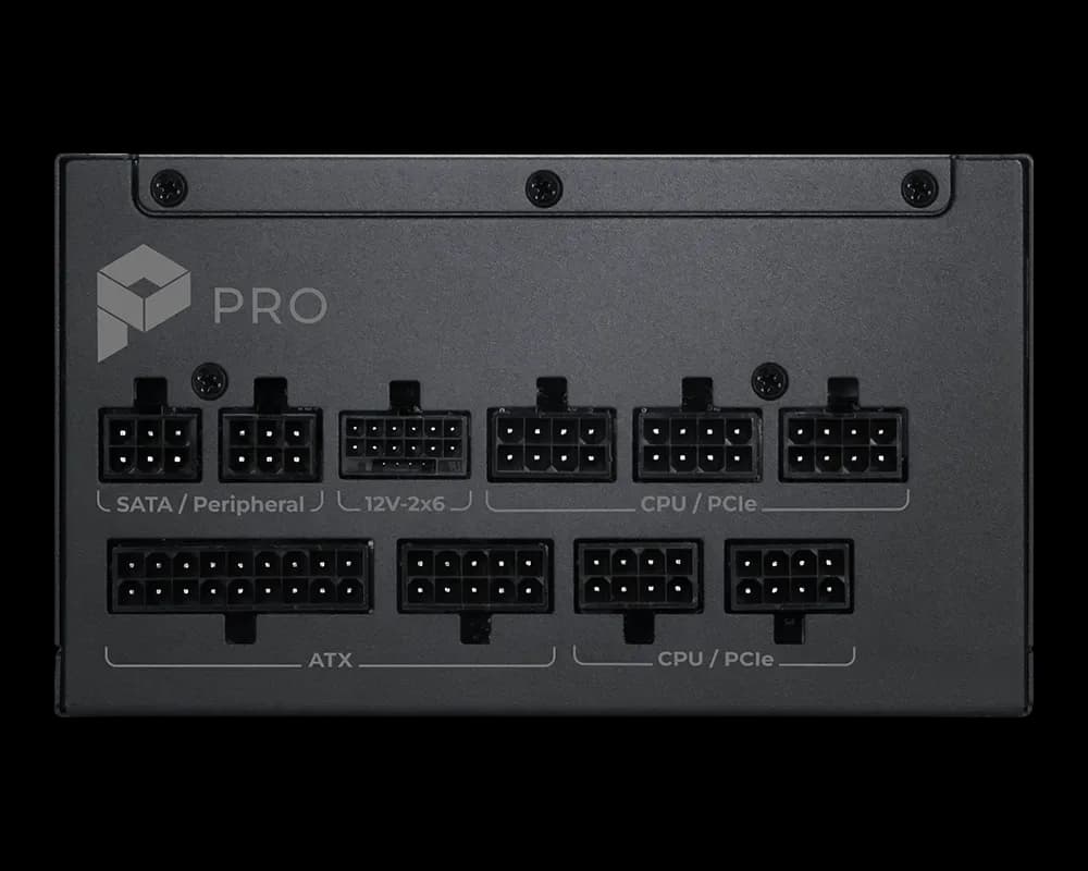 Sursa MSI PRO A1000PL PCIE5, 1000W, ATX, PCIe 5.1, 80 PLUS Platinum, Full Modulara, Negru "PRO A1000PL PCIE5" — miniatură