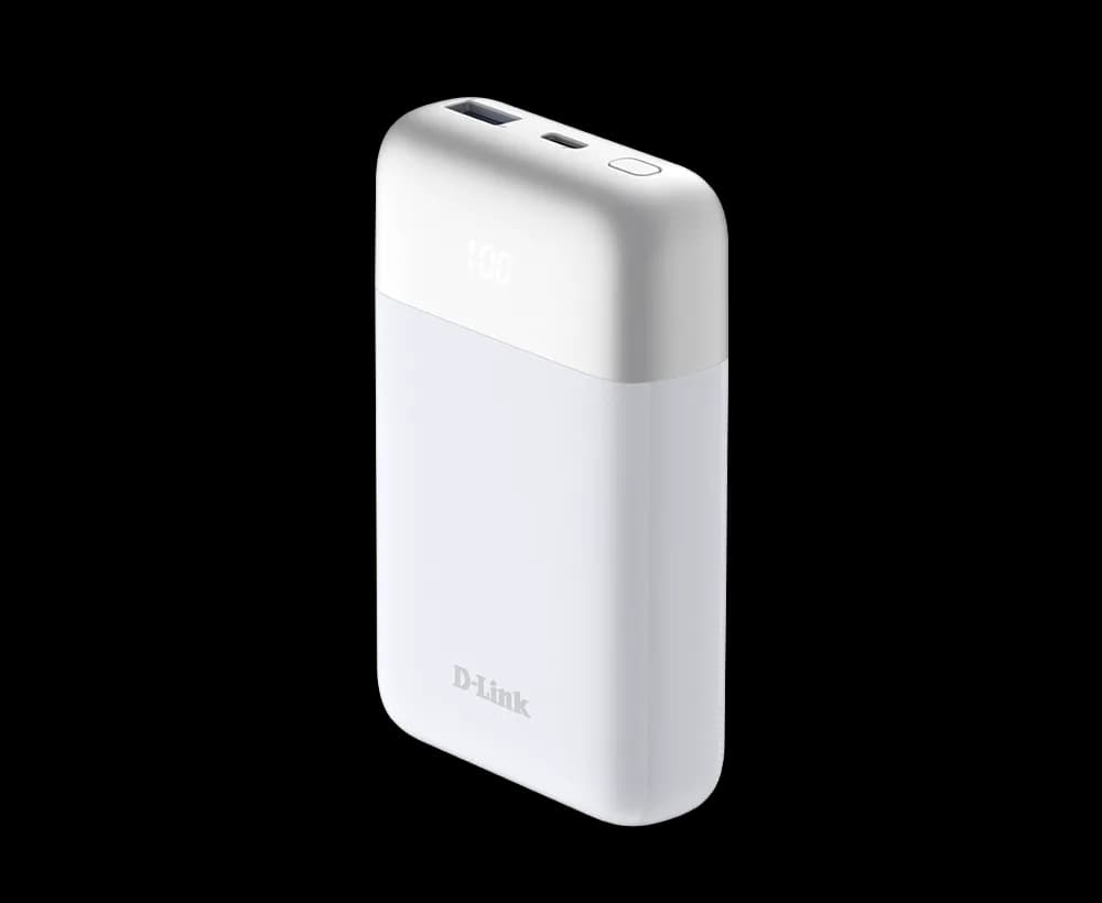 POWER BANK D-Link, 10000mAh 18W max, USB PD 3.0 si QC 3.0, 1 x USB Type-C, 1 x USB,dimensiuni 105 x 72 x 23 mm, alb "DPP-101" — miniatură