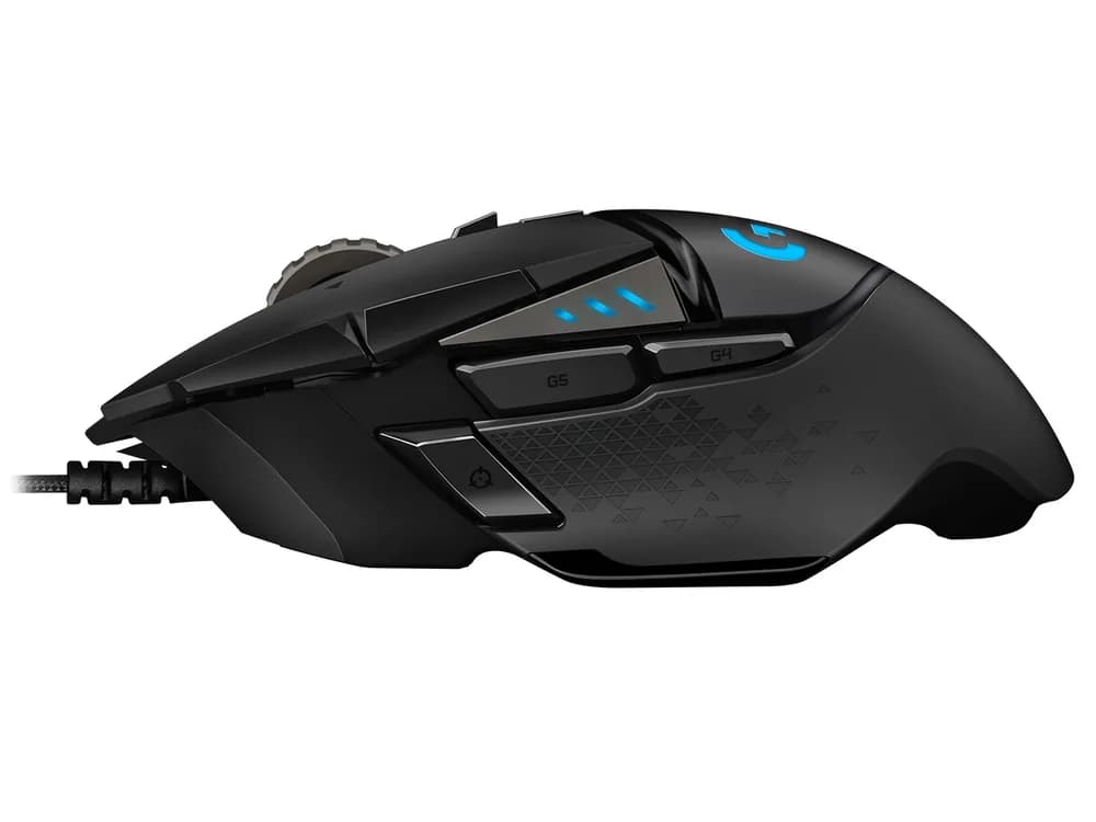 MOUSE LOGITECH, "G502", gaming, cu fir, USB, optic, 16000 dpi, butoane/scroll 11/1, iluminare, butoane programabile, negru, "910-005470" — miniatură