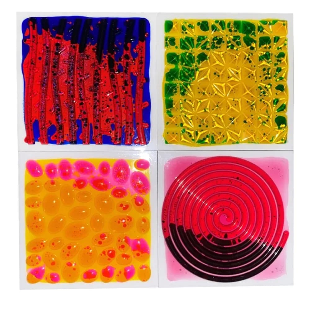 Plăci Senzoriale Texturate cu Lichid pentru Masaj Set de 4 – 30cm