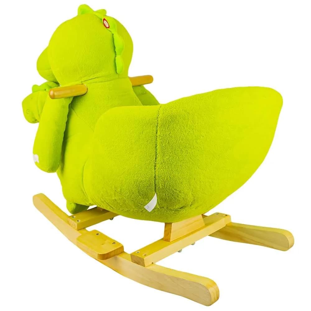 Balansoar pentru bebelusi, Dinozaur, lemn + plus, 60x34x45 cm — miniatură