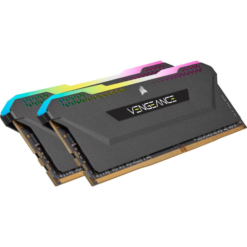 Memorie DDR Corsair DDR4 32 GB, frecventa 3200 MHz, 16 GB x 2 module, radiator, iluminare RGB, "CMH32GX4M2E3200C16" — miniatură