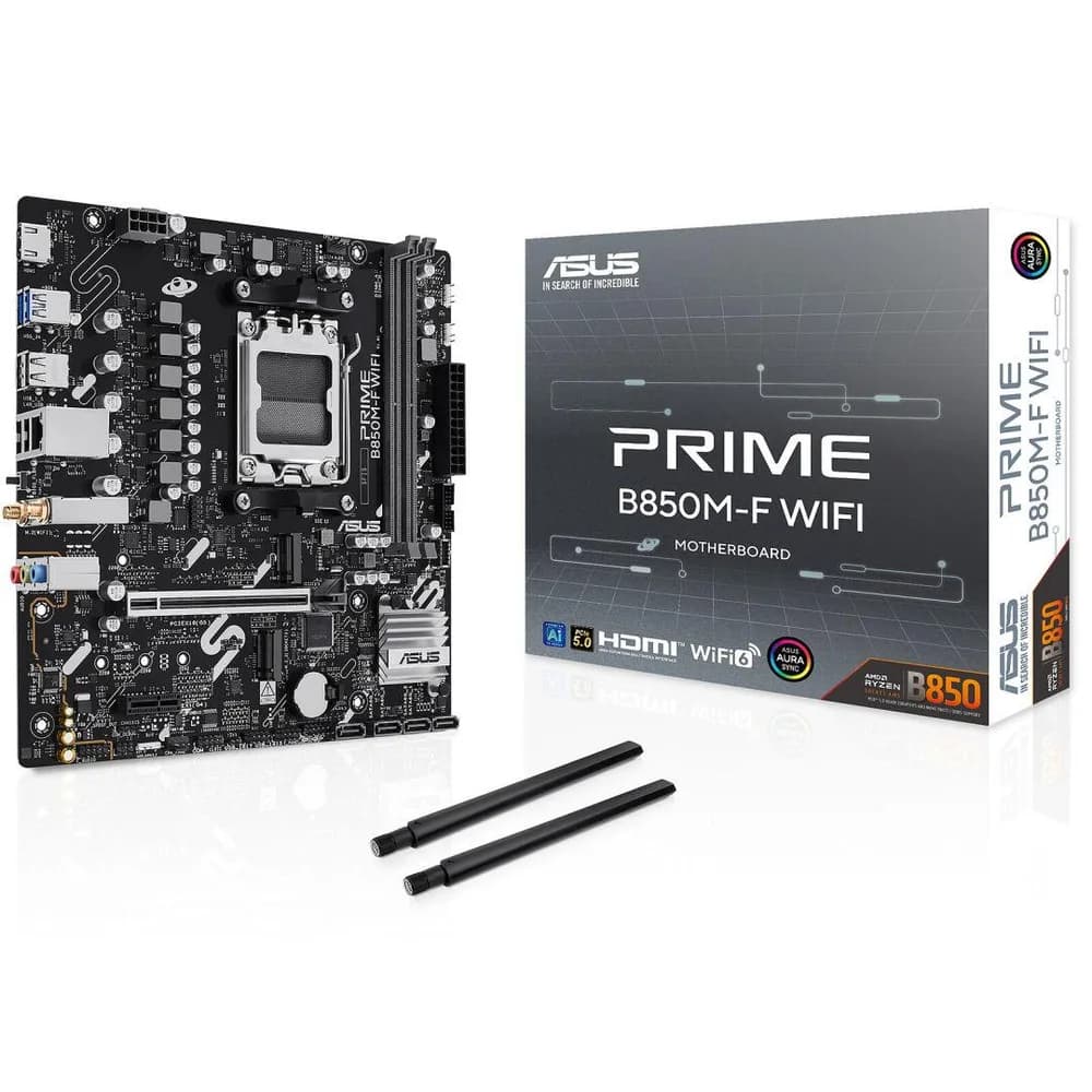 Placa de baza Asus PRIME B850M-F WIFI, AM5, DDR5, mATX, Negru "PRIME B850M-F WIFI" — miniatură