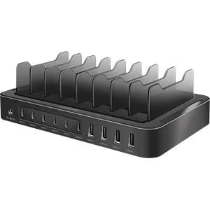STATIE INCARCARE retea 220V LOGILINK universal, 4 x USB-A, 6 x USB-C, PD & QC 3.0, 120W, prot. supracurent/ supratensiune/ scurtcircuit, negru, "PA0327"