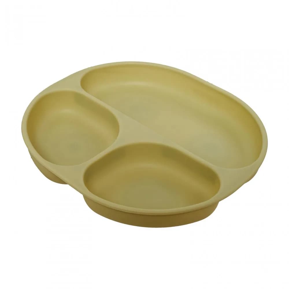 Set diversificare 3 piese silicon : bol, farfurie si cana cu cioc, olive, U-Grow — miniatură