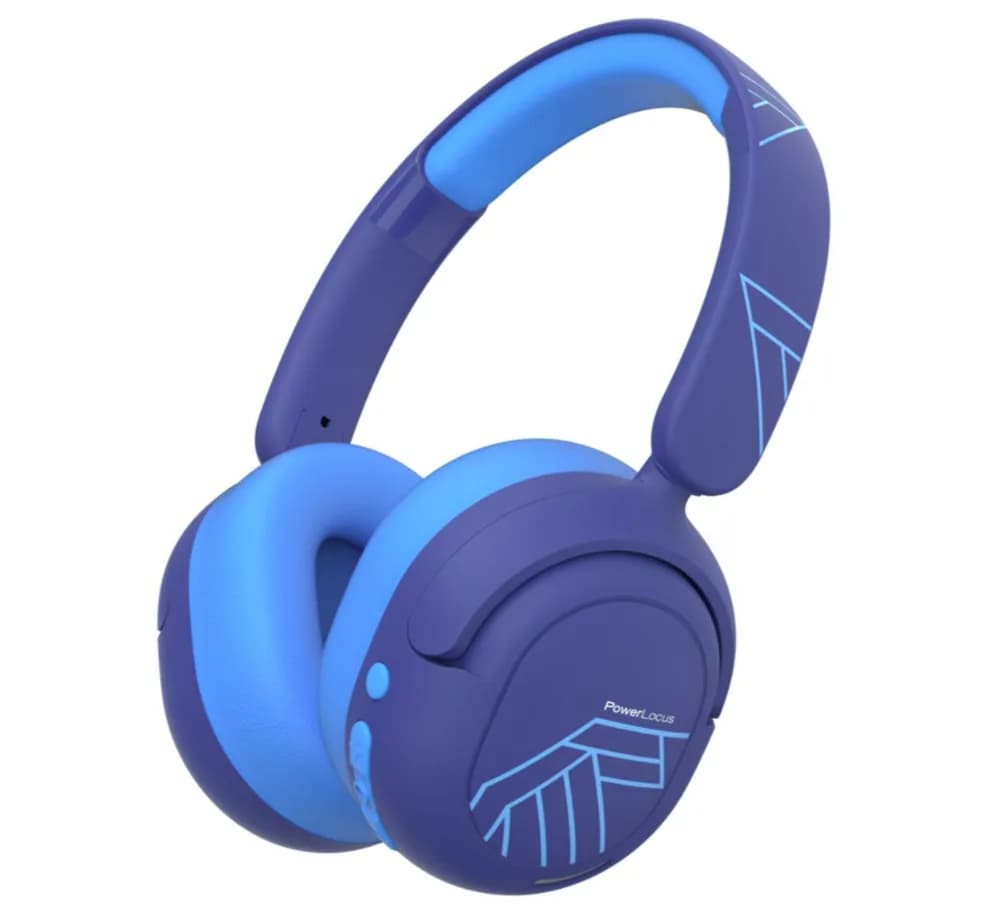 Casti Over-ear PowerLocus Lion, Wireless/Wired, Albastru — miniatură