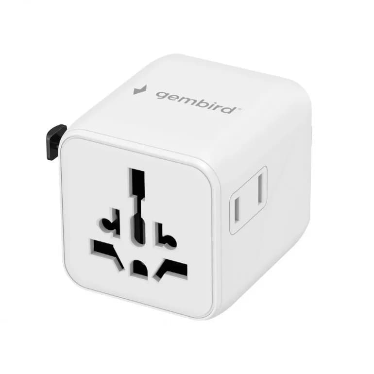 ADAPTOR GEMBIRD, universal, conectori: US/UK/EU/AU, siguranta 10A, max. 2500W, alb, "TPA-INT-01-W" — miniatură