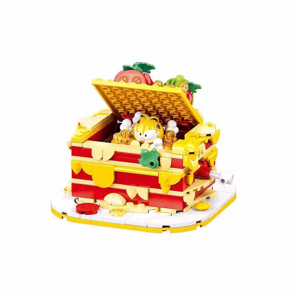 Set de constructie, 250 piese, Garfield si lasagne - Sluban — miniatură