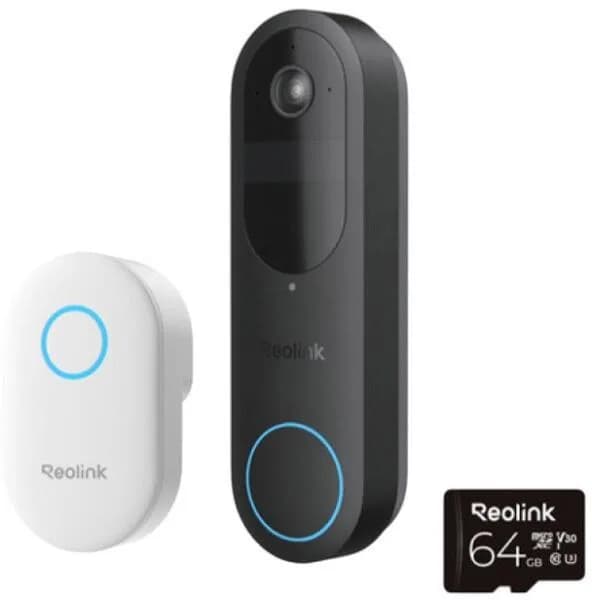Sonerie wireless WiFi dual band Reolink *fara fir *rezolutie 2K 4MP si un unghi de vizualizare de 150° x 150° *Lentila:1.2 mm, diafragma F1.8 *Baterie: 7000mAh reincarcabila (Durata de viata variaza in functie de setari, utilizare si temperatura.) *Alimentare prin fir: 8-24V AC, 24V DC, port USB-C