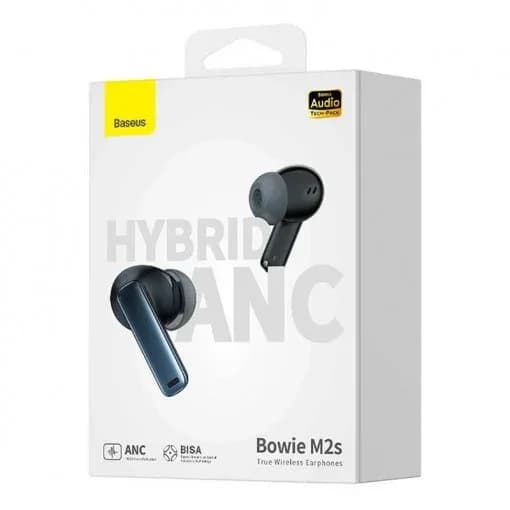CASTI Baseus Bowie M2S, pt smartphone, wireless TWS, bluetooth 5.3, microfon pe casca, negru "NGTW350101" - 6932172626075 — miniatură