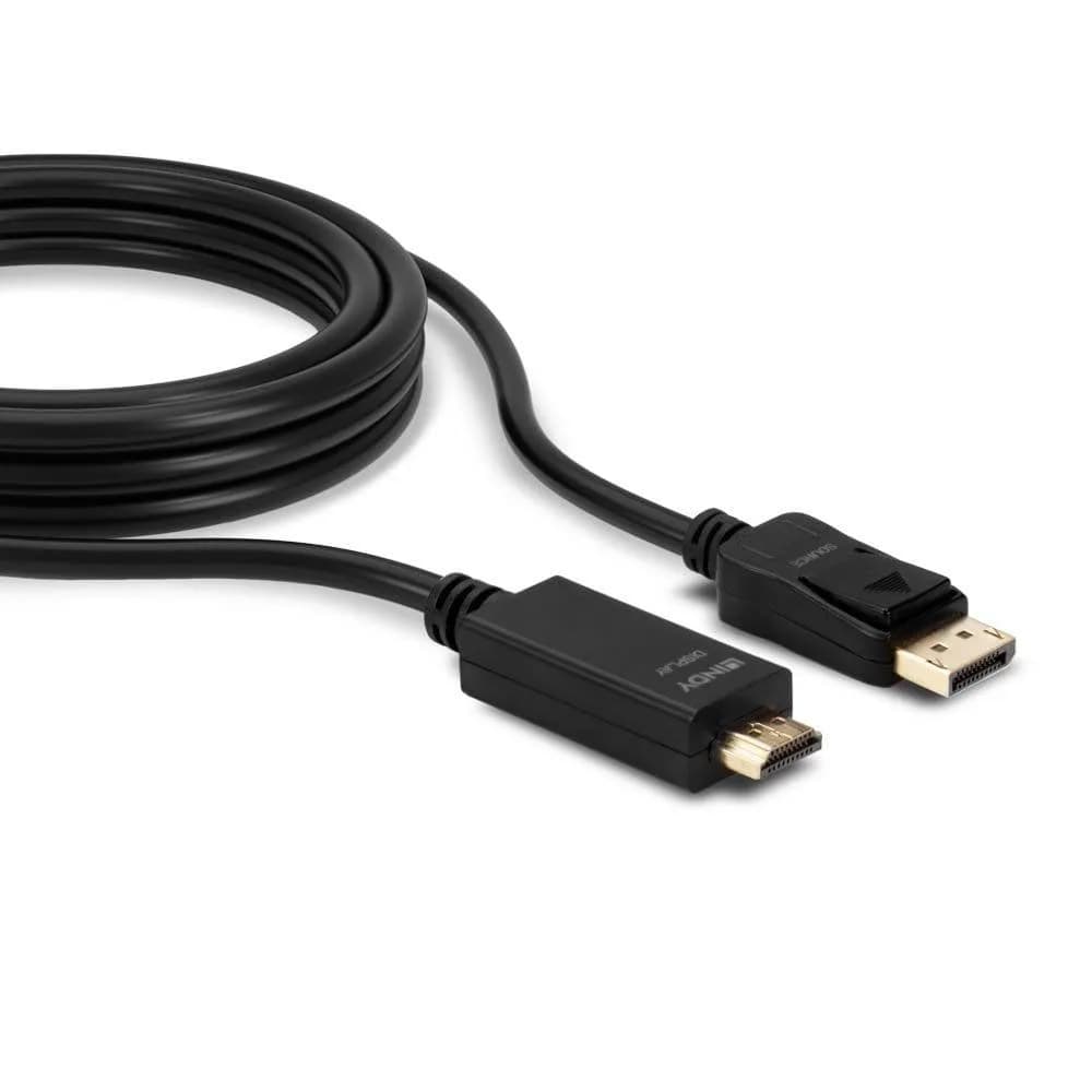 Cablu Lindy LY-36924, DisplayPort to HDMI 10.2G, 5m, negru — miniatură