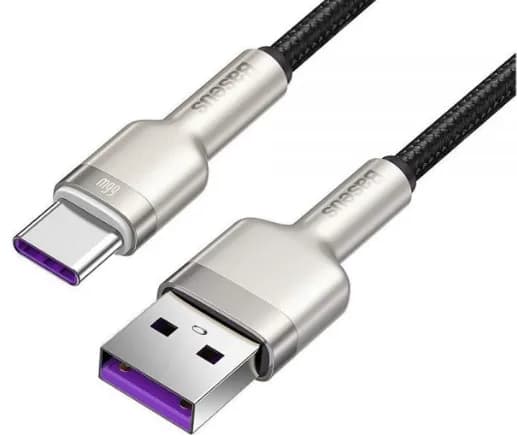 CABLU alimentare si date Baseus Cafule Series, Fast Charging Data Cable pt. smartphone, USB la USB Type-C 66W, braided, 1m, negru "CAKF000101" - 6953156209756 — miniatură