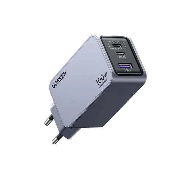INCARCATOR retea Ugreen, Nexode "X757" Quick Charge 100W GaN, 1 x USB, 2 x USB Tpe-C, include cablu USB Type-C la USB Type-C 240W 1.5 m, gri "25874" - 6941876228744