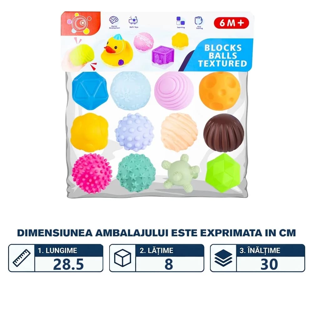 Mingiute senzoriale, pentru bebelusi, 12 buc/set — miniatură