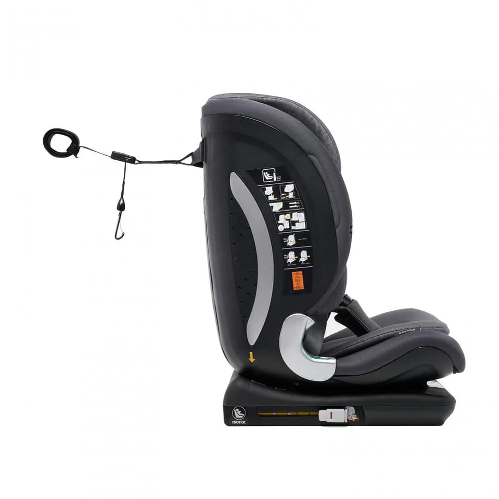 Scaun auto I-size U-Grow Goldfix Plus, isofix, 76-150 cm (9-36 kg), boxa bluetooth, negru — miniatură
