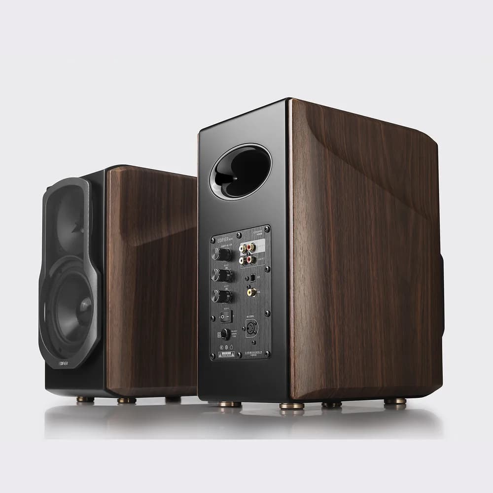 BOXE EDIFIER 2.0, RMS: 130W (2 x 15W, 1 x 50W, 1 x 50W), bluetooth, telecomanda wireless, volum, bass, treble, optical, coaxial, brown, "S2000MKIII" — miniatură
