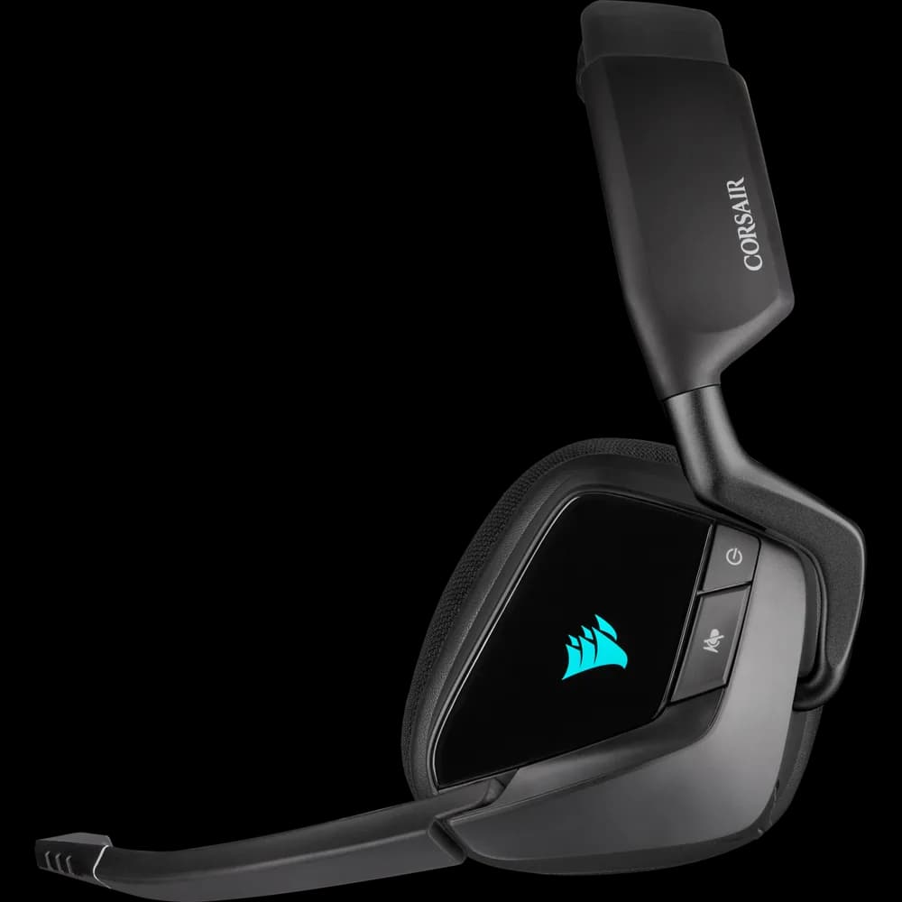 CASTI Corsair, "Void RGB Elite", wireless, gaming, utilizare multimedia, microfon pe brat, conectare prin 2.4 GHz (WiFi), negru, "CA-9011201-EU" — miniatură