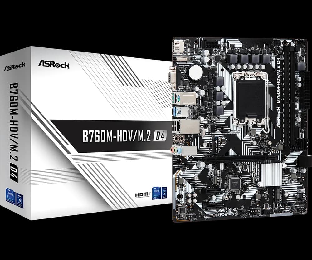Placa de baza ASRock B760M-HDV/M.2 D4, Socket 1700, DDR4, Micro-ATX