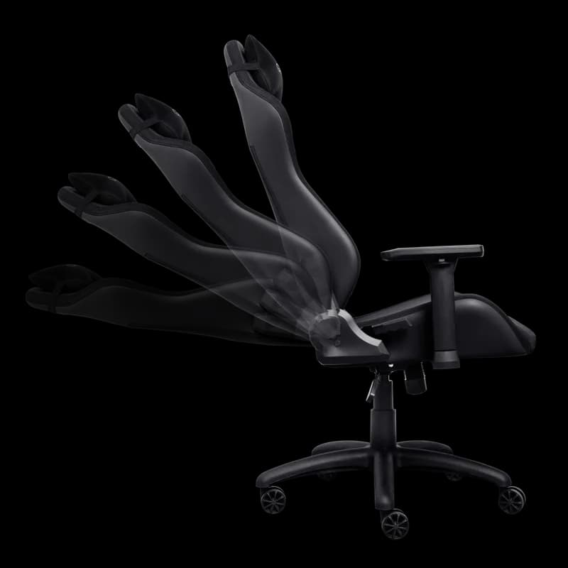 Scaun gaming Trust GXT 714 Ruya, greutate maxima suportata 150 kg, inaltime adjustabila scaun 10 cm, baza stea cu 5 roti, negru — miniatură