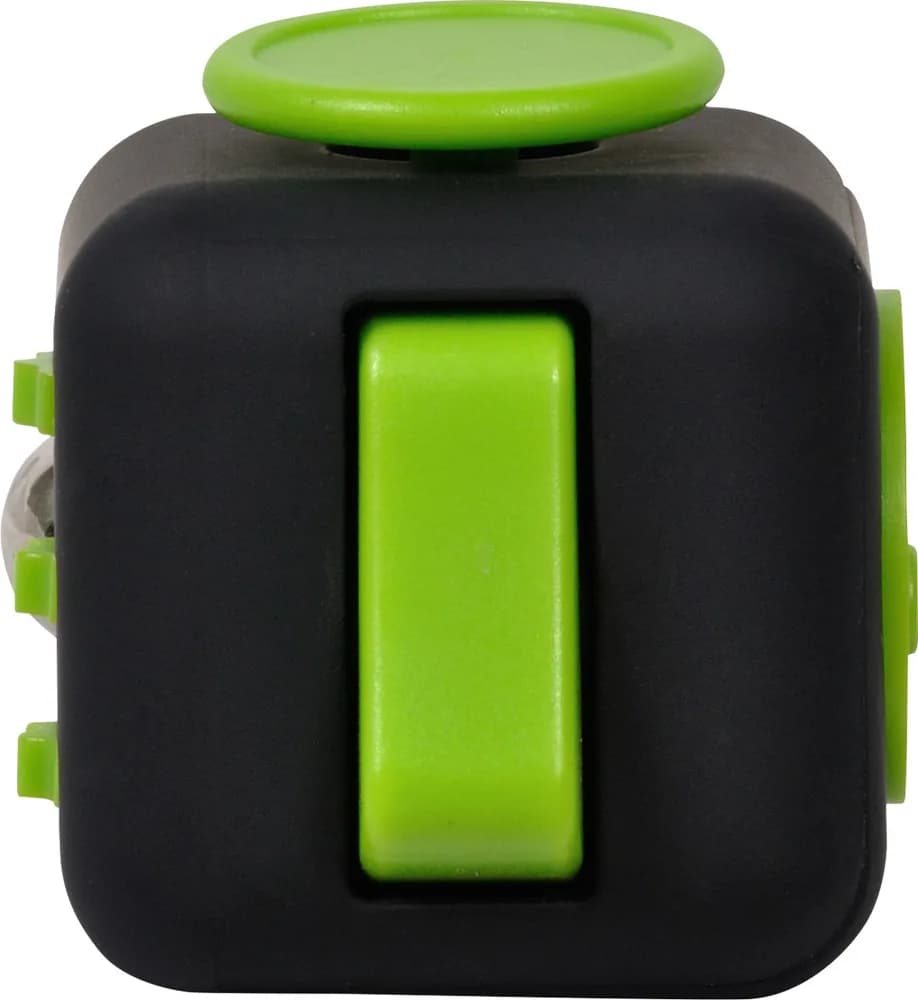 CUB ANTISTRES SPACER, FIDGET, black cu butoane green, "SP-CUBE-FGET" — miniatură