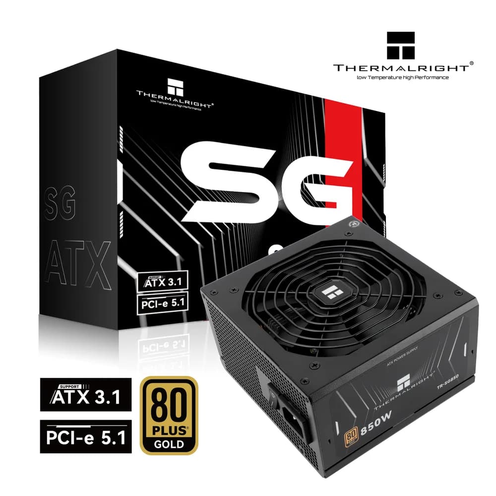 SURSA Thermalright "SG850S", 850W, certificare 80 Plus Gold, non-modular, LLC, DC to DC, fan 120mm, negru, "TR-SG850S" — miniatură