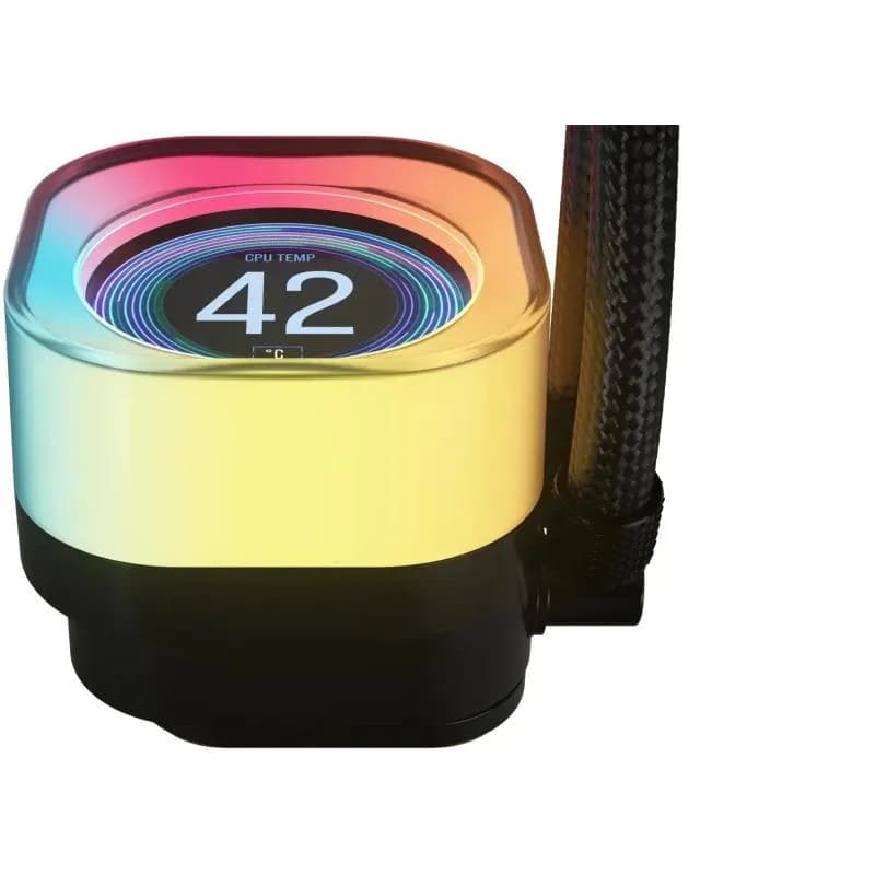 Cooler Procesor CORSAIR iCUE LINK TITAN 360 RX LCD, Lichid, 12 cm, 3 ventilatoare, aRGB — miniatură