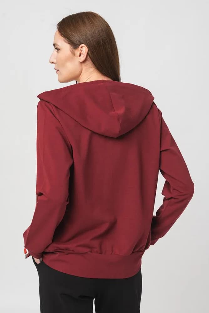 HANORAC COTON CASUAL FEMEI BURGUNDY-XS — miniatură