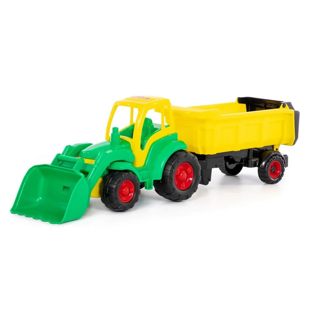 Tractor cu incarcator + remorca - Champion, 86x22x26 cm, Polesi — miniatură