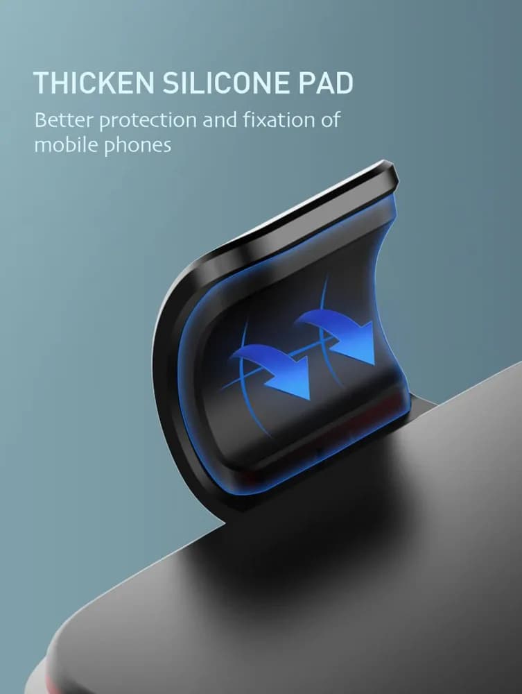 Suport auto telefon Gravity Serioux CH03, Material: ABS+ aluminium, mod de instalare: tip cataramă, poziție de fixare: aerisire, culoare: negru, potrivit pentru: telefon mobil — miniatură