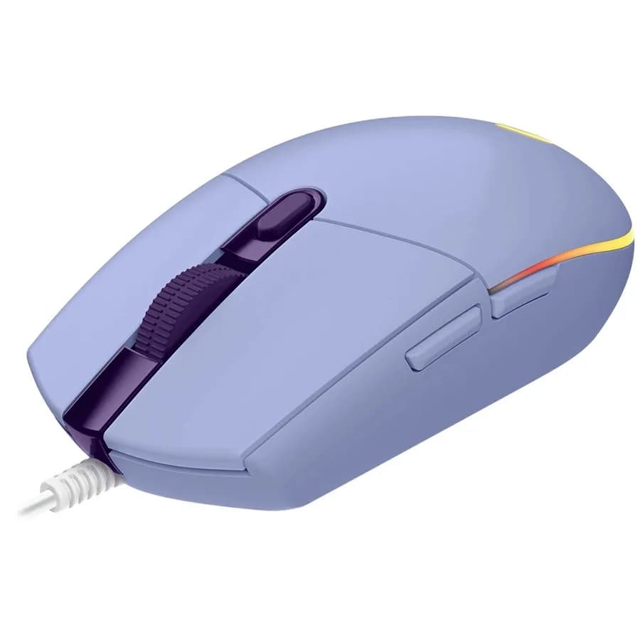 MOUSE LOGITECH, "G102 LIGHTSYNC", gaming, cu fir, USB, optic, 8000 dpi, butoane/scroll 6/1, iluminare, butoane programabile, violet, "910-005854" — miniatură