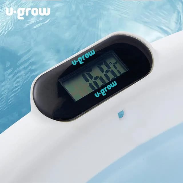 Cadita cu pernuta pentru bebelusi, termometru digital incorporat, pliabila, dop se scurgere, picioare anti-alunecare, blue, U-Grow — miniatură